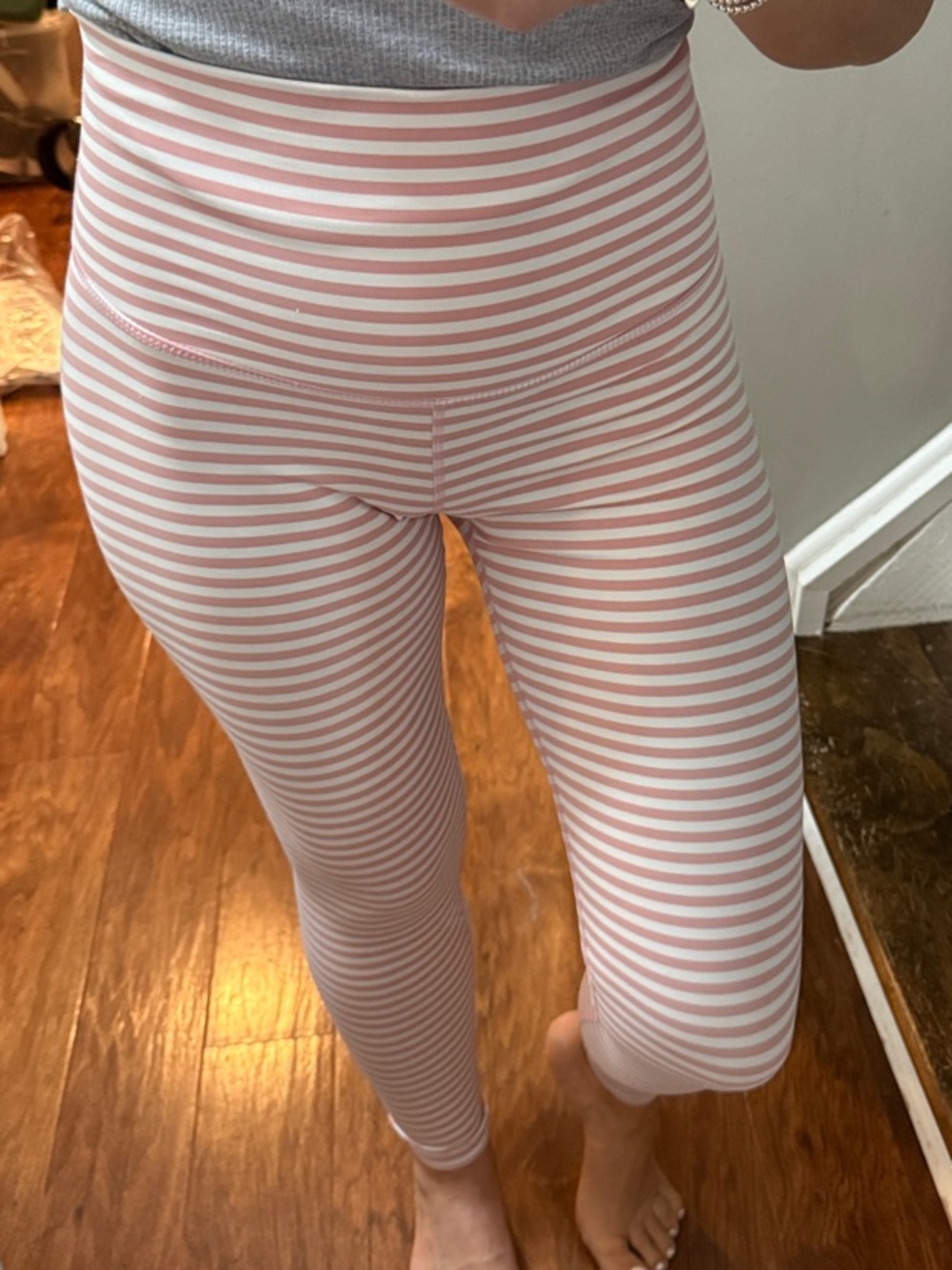 DYI Pink & White Striped Leggings - Bionic edge